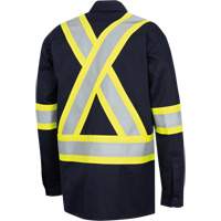 7742SF FR-TECH&reg; High-Visibility 88/12 Arc-Rated Safety Shirt, Small, Navy Blue Helyx Safety & Industrial Supplies
