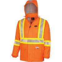 5884 Flash-Gard&reg; FR/Arc-Rated Waterproof Jacket with Hood, Small, High Visibility Orange, 51 cal/cm² Helyx Safety & Industrial Supplies