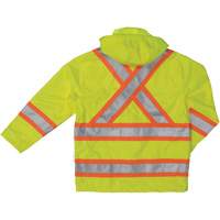 Manteau de s&eacute;curit&eacute; imperm&eacute;able en tissu ind&eacute;chirable Ripstop, Polyester, T-petit, Jaune lime haute visibilit&eacute; Helyx Safety & Industrial Supplies