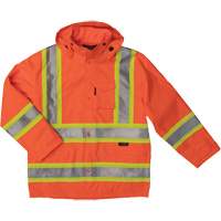 Ripstop Safety Rain Jacket, Polyester, X-Small, High Visibility Orange Helyx Safety & Industrial Supplies