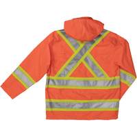 Ripstop Safety Rain Jacket, Polyester, X-Small, High Visibility Orange Helyx Safety & Industrial Supplies