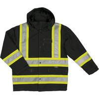 Ripstop Safety Rain Jacket, Polyester, X-Small, Black Helyx Safety & Industrial Supplies
