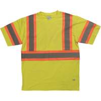 Short Sleeve Safety T-Shirt, Cotton, X-Small, High Visibility Lime-Yellow Helyx Safety & Industrial Supplies