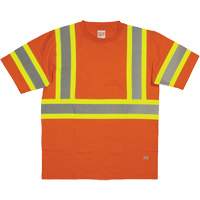 Short Sleeve Safety T-Shirt, Cotton, X-Small, High Visibility Orange Helyx Safety & Industrial Supplies