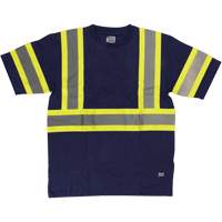 Short Sleeve Safety T-Shirt, Cotton, X-Small, Navy Blue Helyx Safety & Industrial Supplies