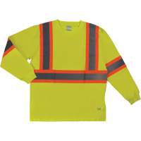 Long Sleeve Safety T-Shirt, Cotton, X-Small, High Visibility Lime-Yellow Helyx Safety & Industrial Supplies
