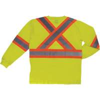 Long Sleeve Safety T-Shirt, Cotton, X-Small, High Visibility Lime-Yellow Helyx Safety & Industrial Supplies
