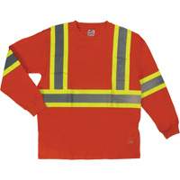 Long Sleeve Safety T-Shirt, Cotton, X-Small, High Visibility Orange Helyx Safety & Industrial Supplies
