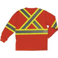 Long Sleeve Safety T-Shirt, Cotton, X-Small, High Visibility Orange Helyx Safety & Industrial Supplies