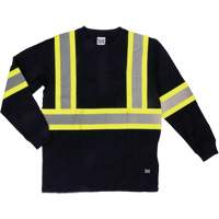 Long Sleeve Safety T-Shirt, Cotton, X-Small, Black Helyx Safety & Industrial Supplies