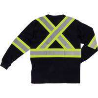 Long Sleeve Safety T-Shirt, Cotton, X-Small, Black Helyx Safety & Industrial Supplies