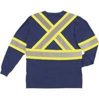 Long Sleeve Safety T-Shirt, Cotton, X-Small, Navy Blue Helyx Safety & Industrial Supplies