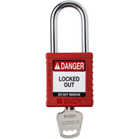 Cadenas de verrouillage Velocity, Rouge, Cl&eacute;s diff&eacute;rentes, Nylon, Largeur de 1-1/2" Helyx Safety & Industrial Supplies