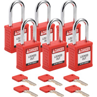 Cadenas de verrouillage Velocity, Rouge, Cl&eacute;s identiques, Nylon, Largeur de 1-1/2" Helyx Safety & Industrial Supplies