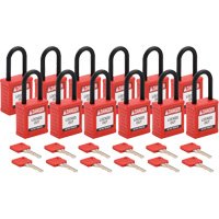 Cadenas de verrouillage Velocity, Rouge, Cl&eacute;s diff&eacute;rentes, Nylon, Largeur de 1-1/2" Helyx Safety & Industrial Supplies
