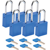 Cadenas de s&eacute;curit&eacute;, Cadenas de s&eacute;curit&eacute;, Cl&eacute;s diff&eacute;rentes, Aluminium, Largeur de 1-1/2" Helyx Safety & Industrial Supplies