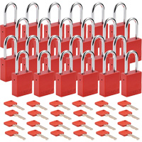 Cadenas de s&eacute;curit&eacute;, Cadenas de s&eacute;curit&eacute;, Cl&eacute;s diff&eacute;rentes, Aluminium, Largeur de 1-1/2" Helyx Safety & Industrial Supplies