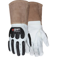 Gants en cuir pour le soudage, Moyen, Paume en Ch&egrave;vre, Poignet Manchette Helyx Safety & Industrial Supplies