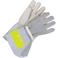 Lined Utility Gloves with 5" Cuff, Grain Cowhide, Size 10 Helyx Safety & Industrial Supplies