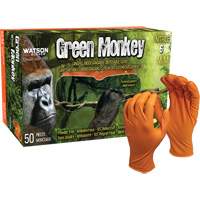 Green Monkey Disposable Gloves, Small, Nitrile, 6-mil, Powder-Free, Orange Helyx Safety & Industrial Supplies