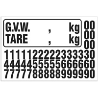 Trousse de num&eacute;rotation de la masse brute du v&eacute;hicule (MBV) pour camion, Num&eacute;ros/lettres/ponctuation assortis, Noir Helyx Safety & Industrial Supplies