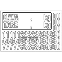 Trousse de num&eacute;rotation de la masse brute du v&eacute;hicule (MBV) pour camion, Num&eacute;ros/lettres/ponctuation assortis, Blanc Helyx Safety & Industrial Supplies