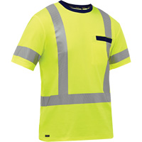 Bisley&reg; X-Back Short Sleeve Shirt, Poly-Cotton, Small, High Visibility Lime-Yellow Helyx Safety & Industrial Supplies