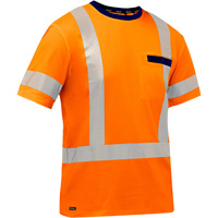 Bisley&reg; X-Back Short Sleeve Shirt, Poly-Cotton, Small, High Visibility Orange Helyx Safety & Industrial Supplies