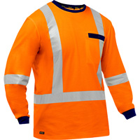 Bisley&reg; X-Back Long Sleeve Shirt, Poly-Cotton, Small, High Visibility Orange Helyx Safety & Industrial Supplies
