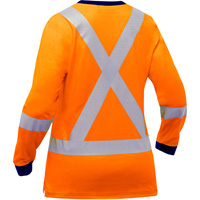Bisley&reg; Women's X-Back Long Sleeve Shirt, Poly-Cotton, Small, High Visibility Orange Helyx Safety & Industrial Supplies