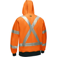 Bisley&reg; X-Back Full Zip Hooded Sweatshirt with Sherpa Lining, Small, High Visibility Orange Helyx Safety & Industrial Supplies
