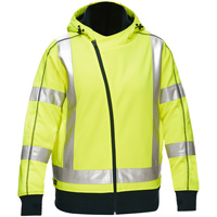 Bisley&reg; X-Back Women's Contoured Full Zip Hooded Sweatshirt with Sherpa Lining, Small, High Visibility Lime-Yellow Helyx Safety & Industrial Supplies
