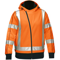 Bisley&reg; X-Back Women's Contoured Full Zip Hooded Sweatshirt with Sherpa Lining, Small, High Visibility Orange Helyx Safety & Industrial Supplies