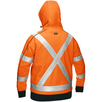 Bisley&reg; X-Back Women's Contoured Full Zip Hooded Sweatshirt with Sherpa Lining, Small, High Visibility Orange Helyx Safety & Industrial Supplies