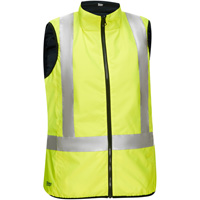 Veste bouffante, enveloppante et r&eacute;versible avec X au dos Bisley pour femmes, Jaune lime haute visibilit&eacute;, Petit, Polyester Helyx Safety & Industrial Supplies