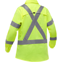 Chemise de travail &agrave; manches longues et X au dos Bisley avec X-Airflow pour femmes, Poly-coton, Petit, Jaune lime haute visibilit&eacute; Helyx Safety & Industrial Supplies