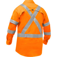 Chemise de travail &agrave; manches longues et X au dos Bisley avec X-Airflow pour femmes, Poly-coton, Petit, Orange haute visibilit&eacute; Helyx Safety & Industrial Supplies