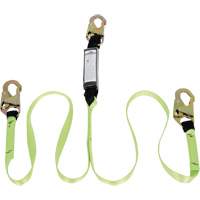 SA-54000-6 Shock Absorbing Lanyard, 6', Snap Hook Center, Snap Hook Leg Ends, Polyester Helyx Safety & Industrial Supplies