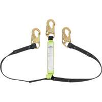 SA-64000-4 Shock Absorbing Lanyard, 4', Snap Hook Center, Snap Hook Leg Ends, Polyester Helyx Safety & Industrial Supplies