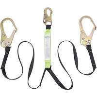 SA-64022-6 Shock Absorbing Lanyard, 6', Form Hook Center, Snap Hook Leg Ends, Polyester Helyx Safety & Industrial Supplies