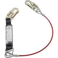 SA-5500-4 Shock Absorbing Lanyard, 4', Snap Hook Center, Snap Hook Leg Ends, Galvanized Steel Helyx Safety & Industrial Supplies