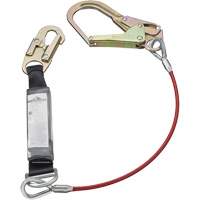 SA-5502-6 Shock Absorbing Lanyard, 6', Form Hook Center, Snap Hook Leg Ends, Galvanized Steel Helyx Safety & Industrial Supplies
