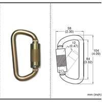 CP-03015-2 Zinc Plated Carabiner with 3/4" Gate Opening, Steel Helyx Safety & Industrial Supplies