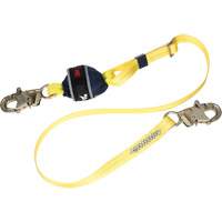 Adjustable Web Shock-Absorbing Lanyard, 6', Snap Hook Center, Snap Hook Leg Ends, Polyester Helyx Safety & Industrial Supplies