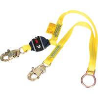 Tie-Back Web Shock-Absorbing Lanyard, 6', Snap Hook Center, Snap Hook Leg Ends, Polyester Helyx Safety & Industrial Supplies