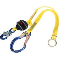 Tie-Back Web Shock-Absorbing Lanyard, 6', Rebar Hook Center, Snap Hook Leg Ends, Polyester Helyx Safety & Industrial Supplies