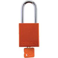 Cadenas de verrouillage de s&eacute;curit&eacute; Velocity Plus, Orange, Cl&eacute;s identiques, Aluminium, Largeur de 1-1/2" Helyx Safety & Industrial Supplies