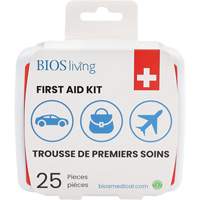 Trousse de premiers soins pour la maison et le voyage de 25 morceaux, Boîte en plastique Helyx Safety & Industrial Supplies