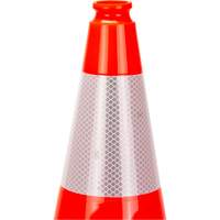 C&ocirc;ne de signalisation de premi&egrave;re qualit&eacute;, 18", Orange, Bande(s) r&eacute;fl&eacute;chissante(s) 6" Helyx Safety & Industrial Supplies