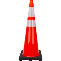C&ocirc;ne de signalisation de premi&egrave;re qualit&eacute;, 36", Orange, Bande(s) r&eacute;fl&eacute;chissante(s) 4" & 6" Helyx Safety & Industrial Supplies